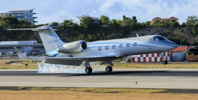 Gulfstream Aerospace Gulfstream IV (C-FLMS) - Private Gulf C-FLMS landing at TNCM at sunset.