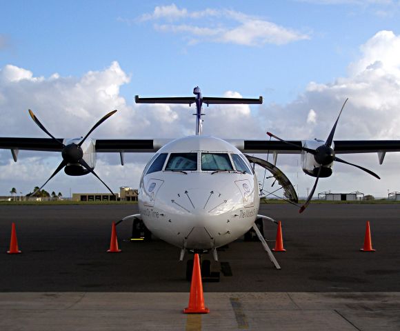 ATR ATR-72 (N820FX) - Waiting to be loaded at Barbados.