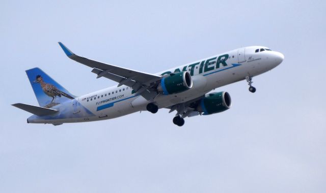 Airbus A320 (N346FR) - On final is "AL" the Road Runner and this Brand New Frontier Airbus A320-251N in the Spring of 2019.