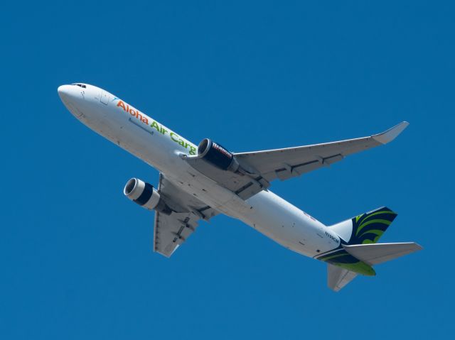 BOEING 767-300 (N399CM) - NAC Flight 8201 departing LAX for HNL. Picture taken from the beach after departing 25L or 25R.