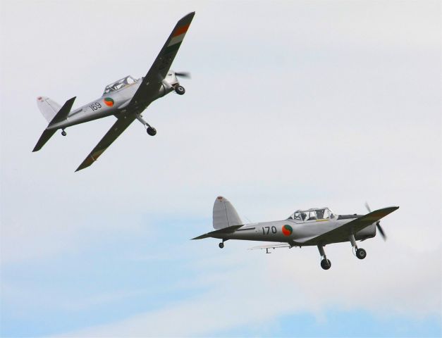 OGMA DHC-1 Chipmunk (N169) - Painted in the colours of the Irish Air Corps   169  &  170 , these two De Havilland DHC1 Chipmunks visited Weston, near Dublin, Ireland July 2012