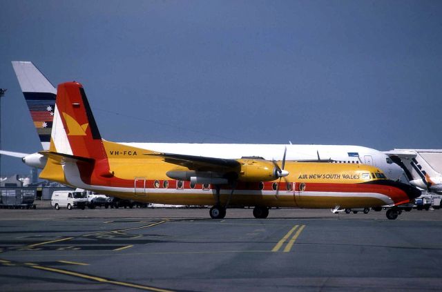 FAIRCHILD HILLER FH-227 (VH-FCA) - Fokker F27-500 VH-FCA at Brisbane Airport in 1985