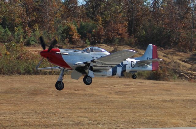 North American P-51 Mustang (SAI10601) - A North American P-51 Mustang of the Commemorative Air Force departing Runway 2 at Folsom Field, Cullman Regional Airport, AL - November 4, 2016