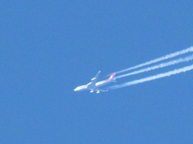 Boeing 747-400 — - A Cargolux 747-400 at 36,000 feet above CVG