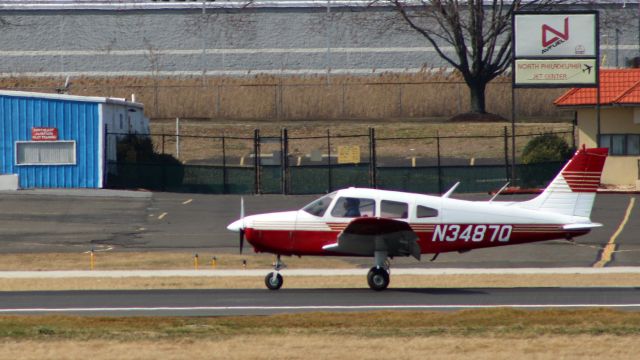 Piper Cherokee (N3487Q) - On the active runway is this 1977 Piper Cherokee Warrior II PA-28A-161 in the Winter of 2020.