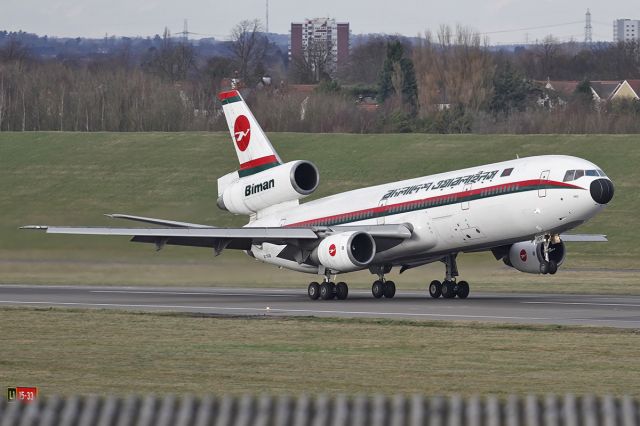 McDonnell Douglas DC-10 (S2-ACR) - Biman Bangladesh McDonnell Douglas DC-10-30 S2-ACR [cn.48317/445]. 16:22 The very Last passenger flight takeoff before her retirement from service at Birmingham EGBB/BHX International Airport England 24.2.2014.