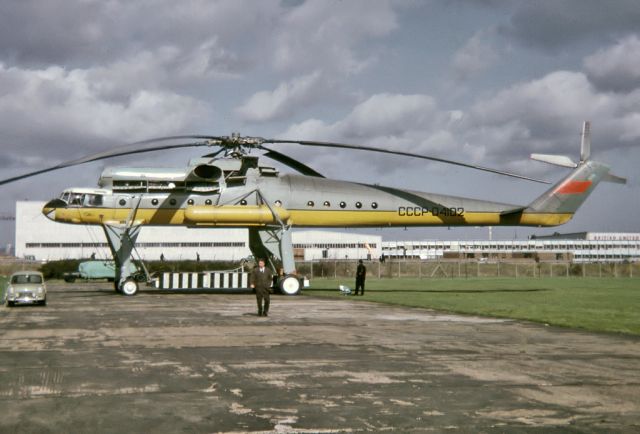 CCCP13482 — - RUSSIAN HELICOPTER MIL MI-10 PHOTOGRAPHED AT GATWICK UK ENGLAND. 13TH MARCH 1967