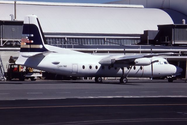 North American Trojan (VH-FNO) - ANSETT AIRLINES OF AUSTRALIA - FOKKER F-27-400 - REG : VH-FNO (CN 10304) - WEST BEACH ADELAIDE SA. AUSTRALIA - YPAD (1/12/1984)35MM SLIDE CONVERSION USING A LIGHTBOX AND A NIKON L810 DIGITAL CAMERA IN THE MACRO MODE.
