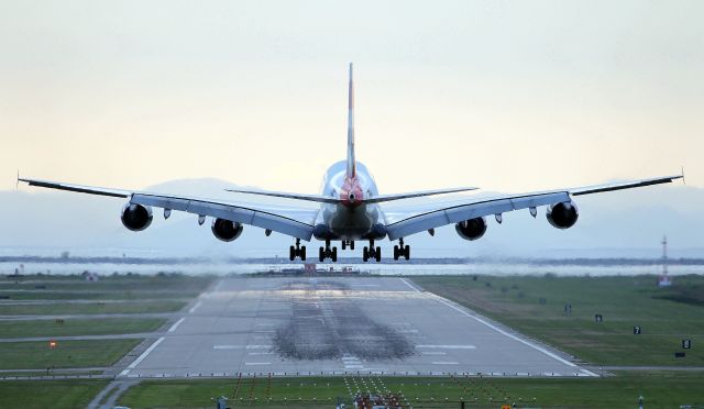 Airbus A380-800 (G-XLEH) - About to land on 26R