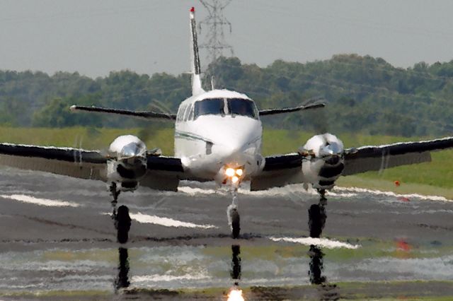 N383AA — - Beech King Air in heat mirage At Paris, TN