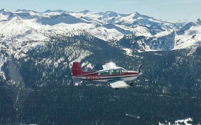 Grumman AA-5 Tiger (N4552L) - Flying over the Sierra Nevada