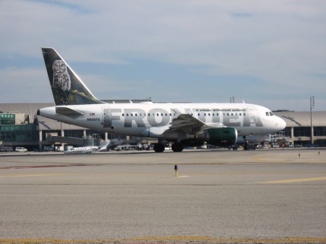 Airbus A318 (N805FR) - Holding on RWY 19R