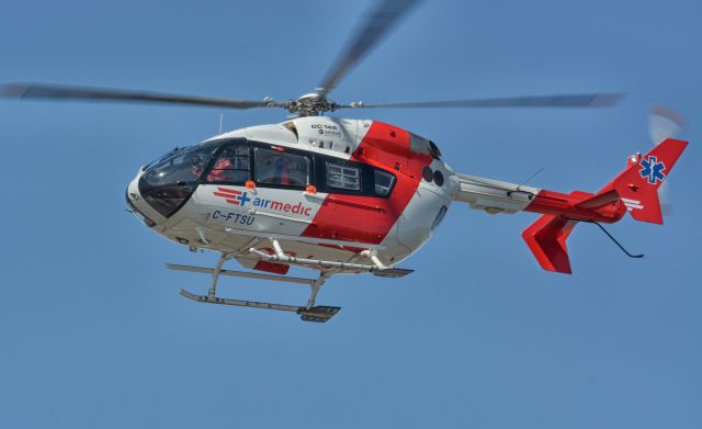 KAWASAKI EC-145 (C-FTSU) - On final to CYHU. 01-04-2019