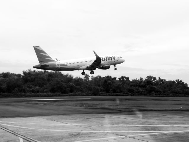 Airbus A320 (PK-GQK) - Take off runway 36. Photo taken from taxiway B. 03-DEC-2023.