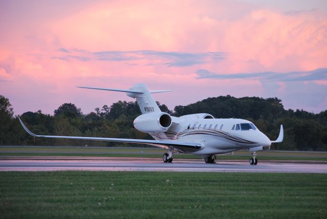 Cessna Citation X (N750XX) -  AMALGAMATED CONSOLIDATED INC (NASCAR team owner Chip Ganassi) at KJQF for Bank of America 400 race - 10/11/14