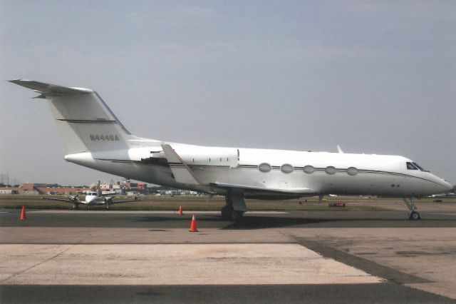 Gulfstream Aerospace Gulfstream 3 (N444GA) - Parked on the Long Island Jet Center ramp in Sep-06.br /br /Reregistered N973MW 22-Mar-08,br /then N480RW 17-Aug-12.br /Registration cancelled 26-Feb-15.br /Broken up at KMHV.