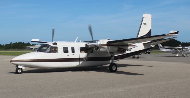 Rockwell Turbo Commander 690 (N615DP) - A Rockwell International 690A Dash-10 Supreme Commander taxiing along the Gulf Air Center ramp at Jack Edwards National Airport, Gulf Shores, AL - July 18, 2019.