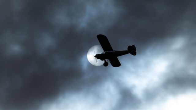 Piper L-21 Super Cub (N956MD) - Loved seeing this plane fly in front of the sun. This is an older photo, because I had trouble tracking down the registration.