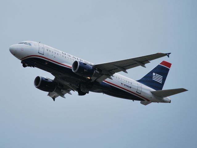 Airbus A319 (N746UW) - Departing 36C - 7/19/12
