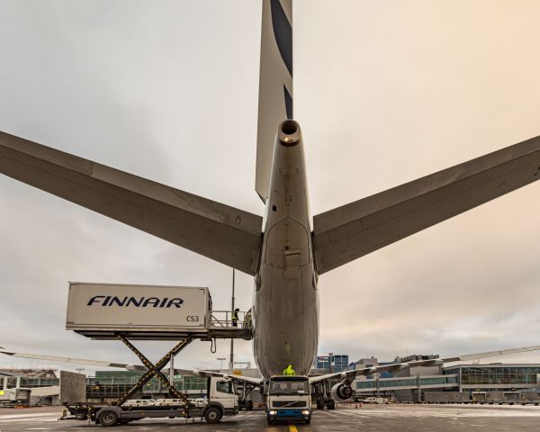 Airbus A350-900 (OH-LWC) - One of Finnair's first A350-900s loading up at Helsinki-Vantaa Airport