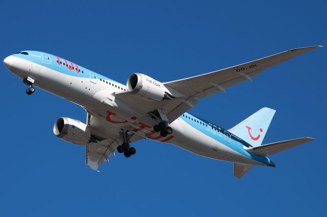 Boeing 787-8 (OO-JDL) - The TUI fly Belgium Dreamliner's ONLY visit to ATL for more "Covid cargo". BEAUTY 9666 HEAVY from Stuttgart landing on 27L. Photo taken on 2/2/2021.