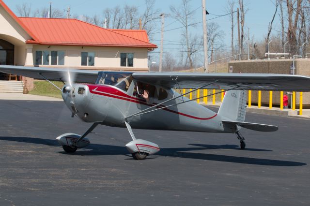 N76372 — - A gorgeous Cessna 140 based at Medina heads out for a post maintenance flight.