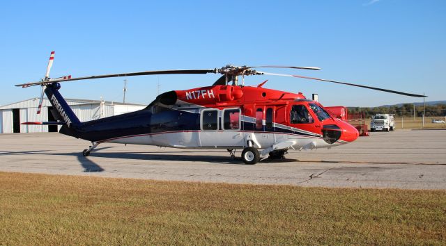 Sikorsky S-70 (N17FH) - A 1981 model Sikorsky UH-60A Black Hawk, owned by Firehawk / BHI Two Helicopters, on the ramp at Anniston Regional Airport, AL - late afternoon, October 23, 2022.