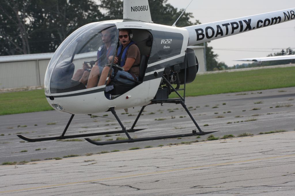 N8066U — - Robinson Helicopter on it way to the runway for takeoff.