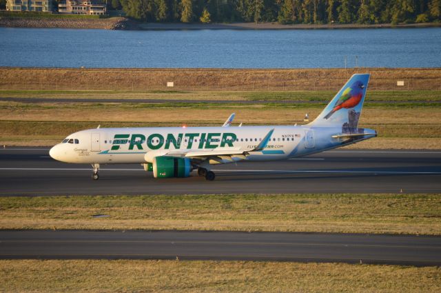 Airbus A320neo (N317FR) - FFT793 clearing 28R after arriving from Denver (KDEN/DEN). My first time seeing an A320neo!