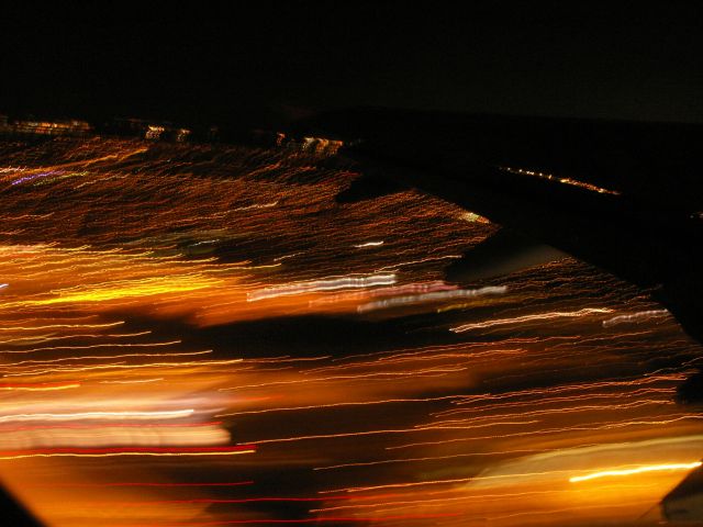 Airbus A319 (D-AILD) - Flight LH3447 BUD-FRA in the evening of 18.10.2008. Its Lufthansa A319-100 D-AILD, shortly after takeoff. A wonderful look over the Budapest lights. They seem to be fluent, accordingly the planes speed.