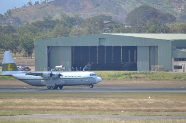 Lockheed C-130 Hercules (P2-LAC) - Temporary registration for N403LC is P2-LAC. prop tip vortices on takeoff at Port Moresby - July 2015