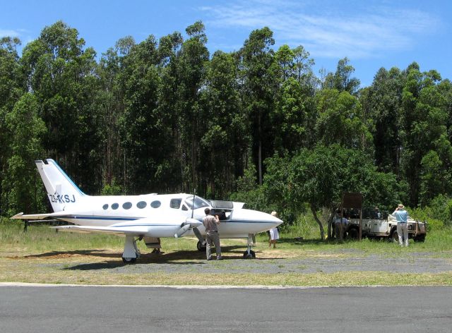 Cessna 421 (ZS-KSJ) - At Manzenguenya airstrip, South Africa