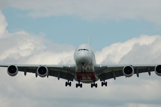 Airbus A380-800 — - Emirates A380 Landing CYYZ Runway 23