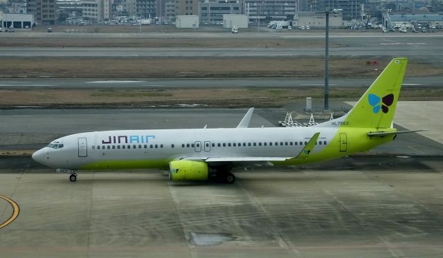 Boeing 737-800 (HL7563) - Departuer at FUK(Fukuoka-Japan) LJ224 to Seoul(SEL) 2016/01/27.<br>from International Terminal.