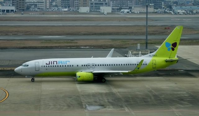 Boeing 737-800 (HL7563) - Departuer at FUK(Fukuoka-Japan) LJ224 to Seoul(SEL) 2016/01/27.<br>from International Terminal.