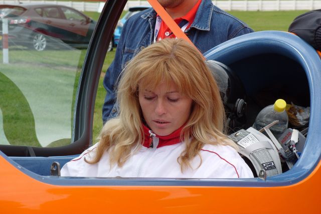 D-EPXA — - EGBV is Silverstone, England. Type is XtremeAir Sbach 300. Photo taken on 18AUG2009. c/n 007. Privately owned. Svetlana Kapanina of the Russian team at WAC 2009 in deep thought at the controls of the Xtreme Air Sbach 300 of the German team. She is not just a pretty face, she is a very accomplished pilot! She finished 11th in the Championship out of 58 competitors in her Sukhoi 26M3 registered RA-01059!