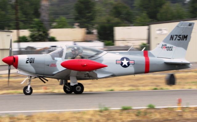Mooney Mustang (N751M) - Landing after opening flyover at Fullerton Airport Day 5.9.2015.