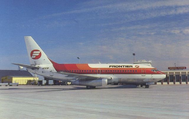 Boeing 737-200 (N7373F) - scanned from postcardbr /Frontier