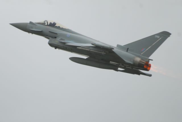 EUROFIGHTER Typhoon (ZK349) - From Cosford Airshow the Euro Fighter returning to base due to a technical issue