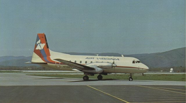 Hawker Siddeley HS-748 (N748AV) - scanned from postcardbr /Air Virginia