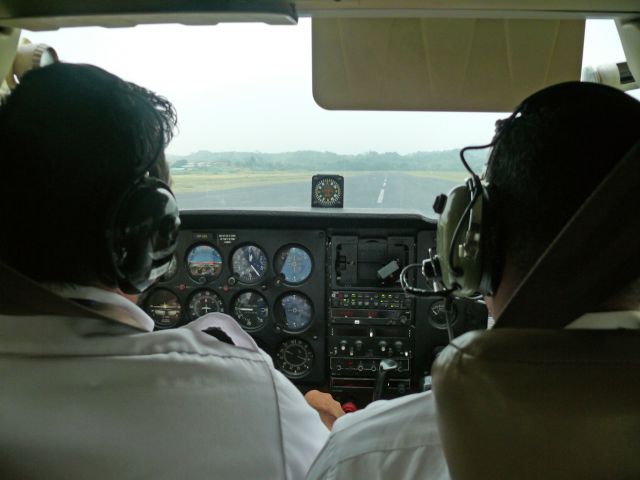 Cessna Skyhawk (HP1124FT) - My son Alex, pilot in command, ready for takeoff.