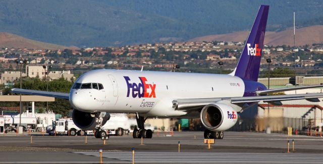 Boeing 757-200 (N791FD) - Carlie, a Fed Ex B752 (N791FD), turns to line up and wait on runway 16R.  