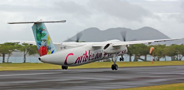 de Havilland Dash 8-300 (9Y-WIZ) - Inaugural flight departure TLPC