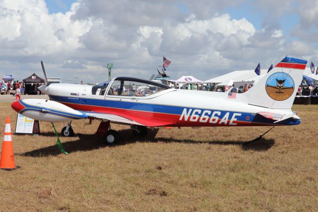 SIAI-MARCHETTI Warrior (N666AE) - 04/05/2024:br /A  SIAI-Marchetti SF260 on the ground of the 2024 Vero Beach Airshow.
