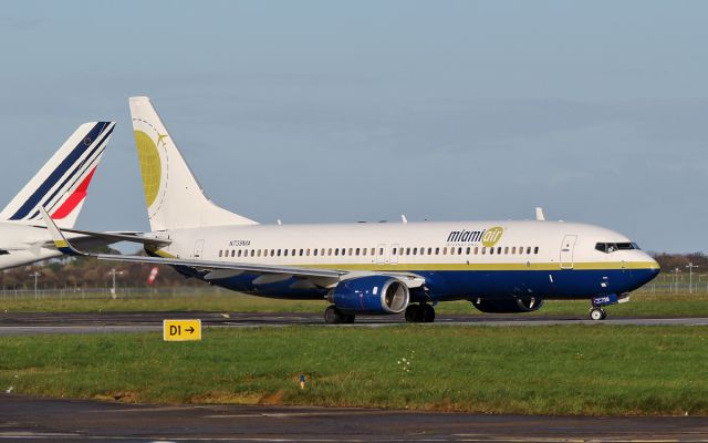 Boeing 737-800 (N739MA) - miami air b737-8 n739ma dep shannon 5/11/17.