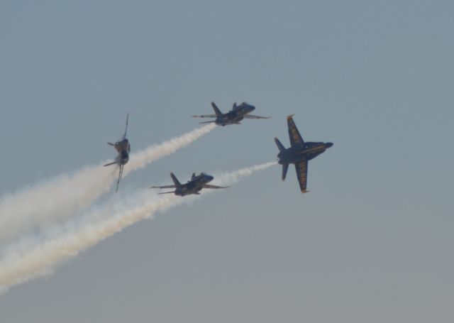 McDonnell Douglas FA-18 Hornet — - Blue Angels during Initial orientation flight practice in Sioux Falls