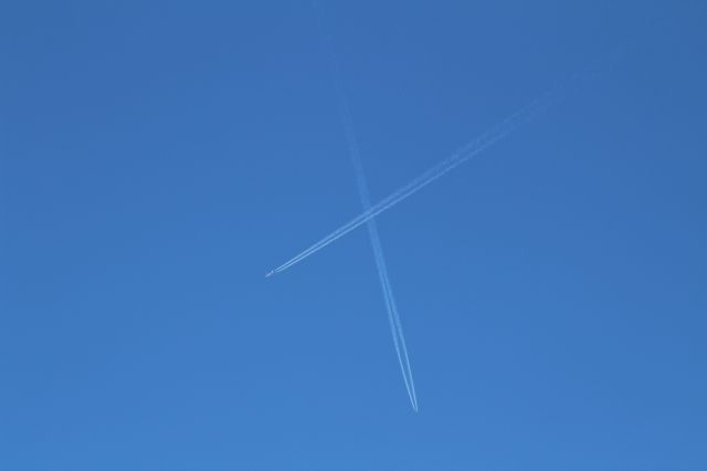 — — - Crossing over KCLT.  "X" marks the spot!
