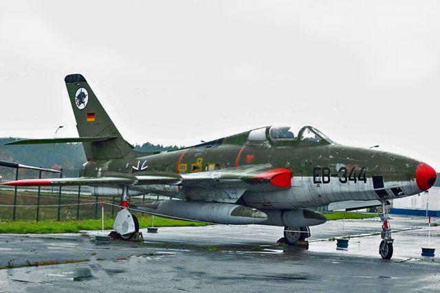 — — - Republic RF-84F Thunderflash EB-344 at the former Luftwaffe and RAF AB Gatow (EDBG) Oct 2014.