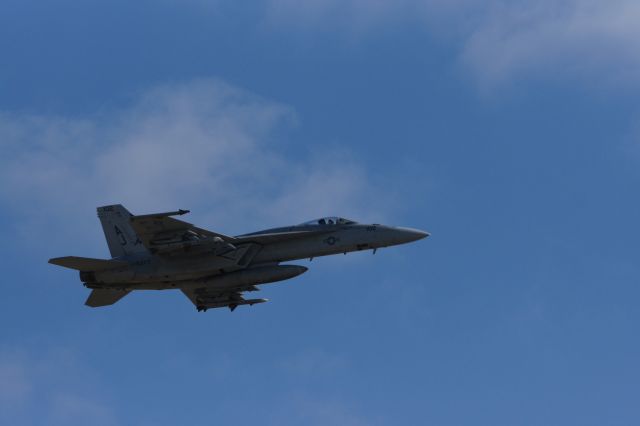 — — - This is a rare sight in the skies over Little Rock, AR. This McDonnell Douglas F/A-18 Hornet is taking off from runway 22R at LIT. It flew in from Naval Air Station Oceana in Virginia Beach, Virginia.