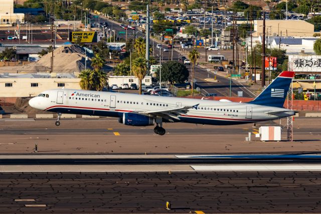 Airbus A321 (N578UW) - American Airlines A321 in US Airways retro livery landing at PHX on 10/29/22. Taken with a Canon 850D and Tamron 70-200 G2 lens.